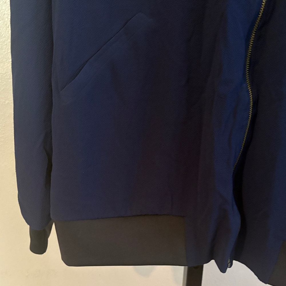 Monteau Blue Bomber Jacket with Patches - Picture 4 of 5